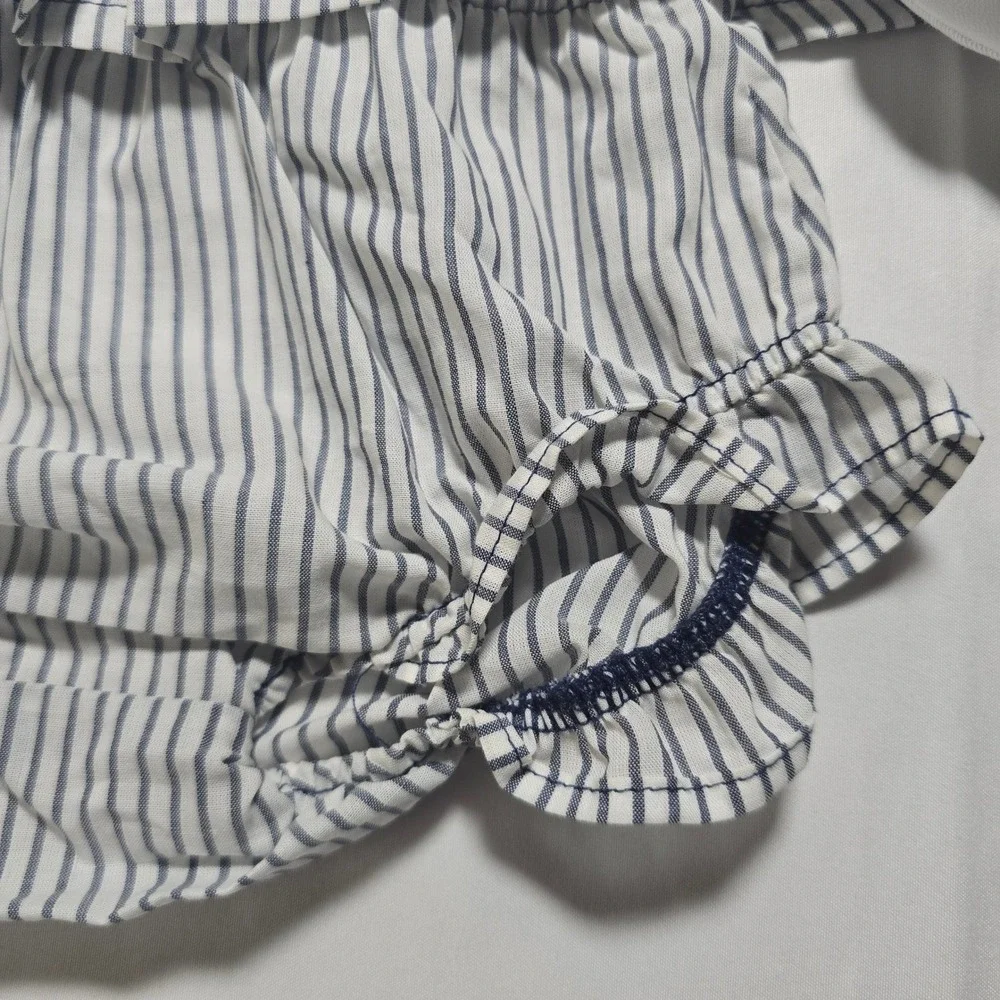 Carters Baby Girls 3 Piece Set Top Navy Sailor Shoes Blue Stripe 3-6M NWT